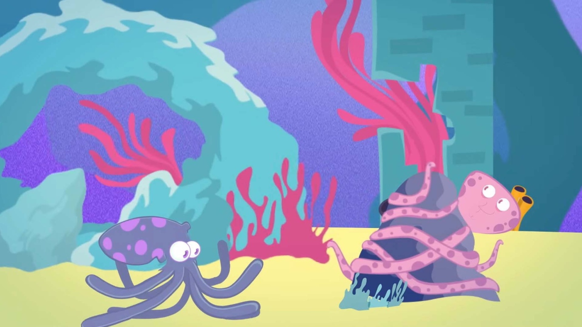 Tubarão Martelo e os Habitantes do Fundo do Mar : T1 EP8 - Ouriço, Caranguejo, Polvo e Lula