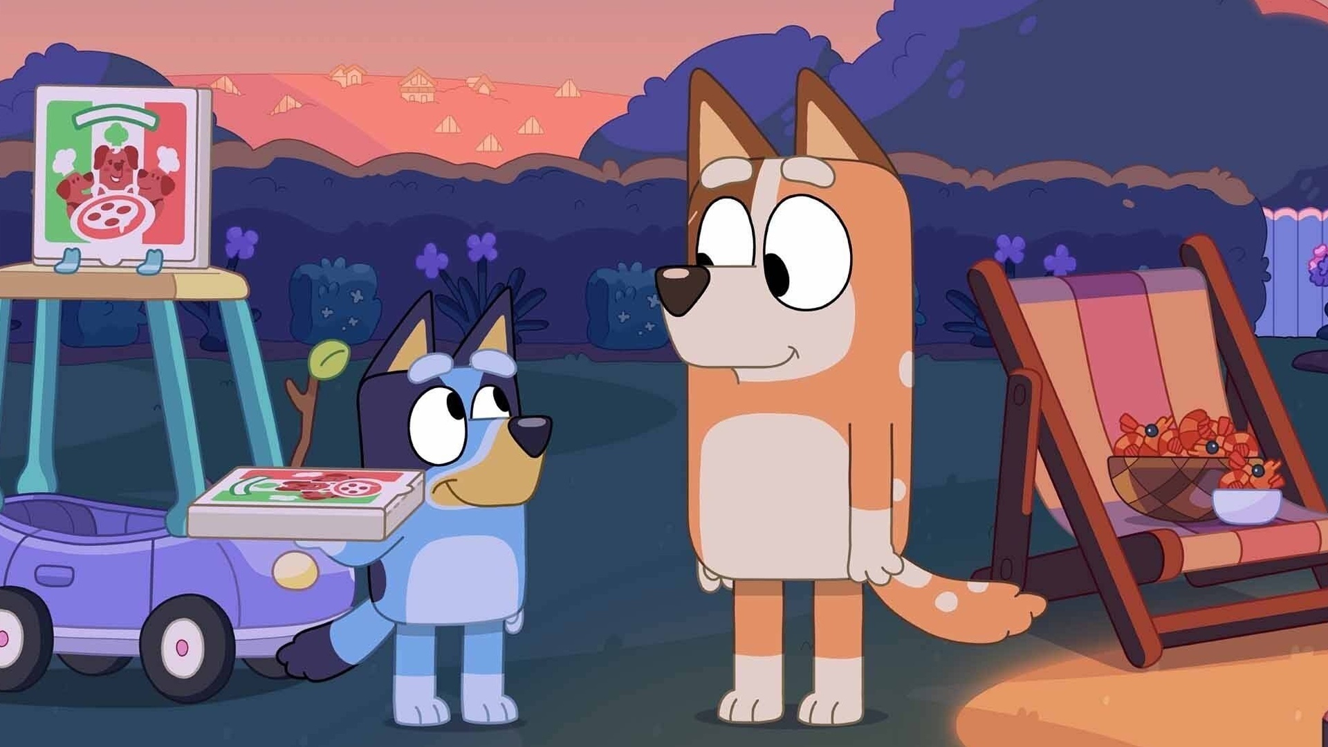 Bluey : Meninas da Pizza; Dirigindo